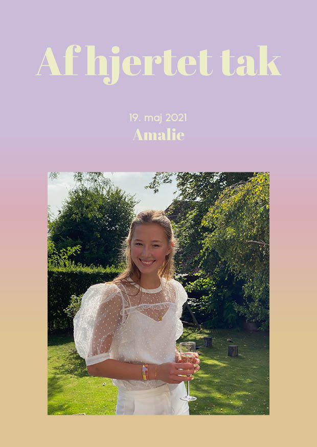 Takkekort - Amalie konfirmation takkekort